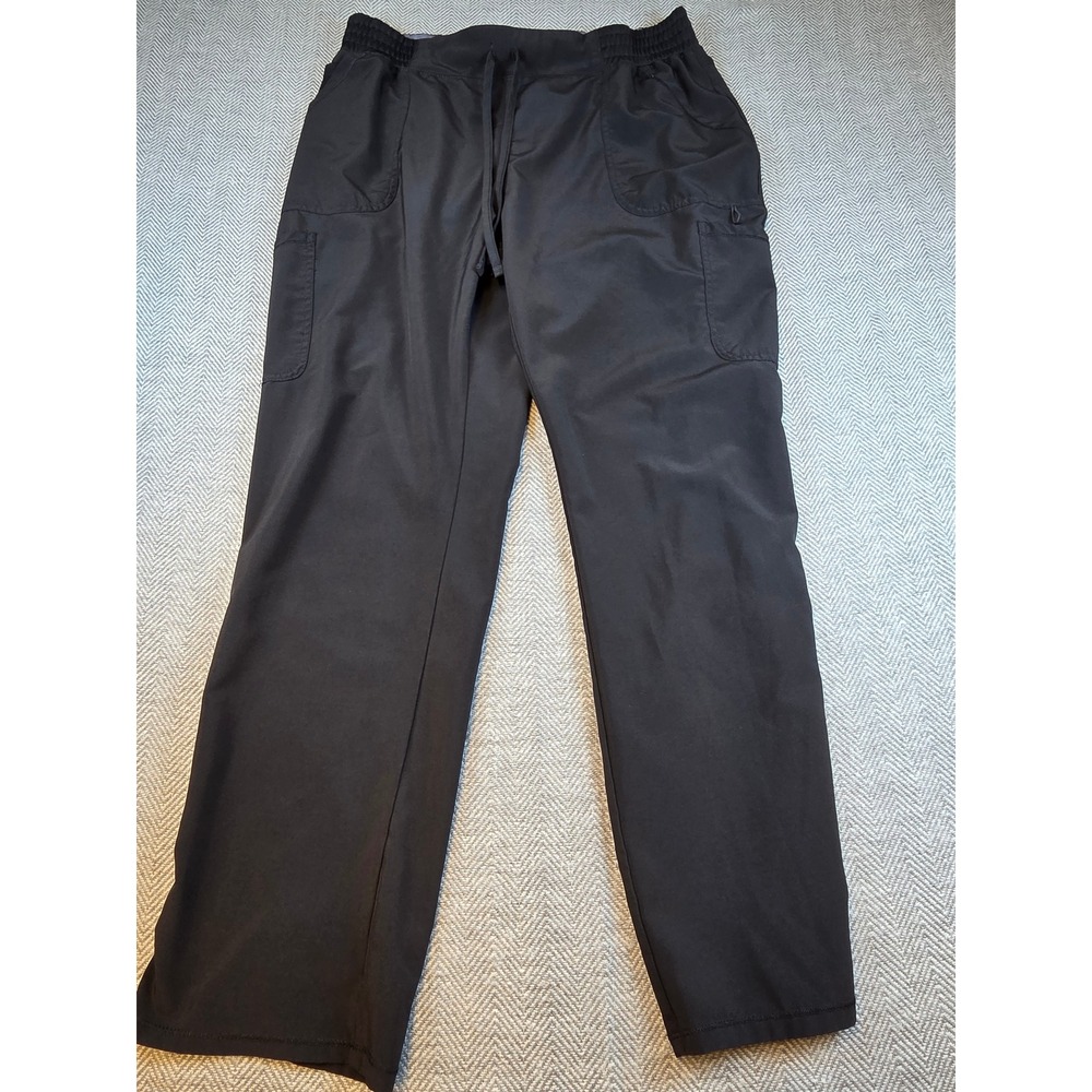 Scrubstar Premium Black Scrub Pants Large WM04B121A Elastic Drawstring Cargo